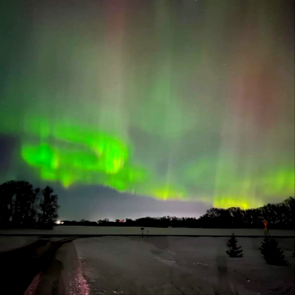 Northern Lights view across the road from our home